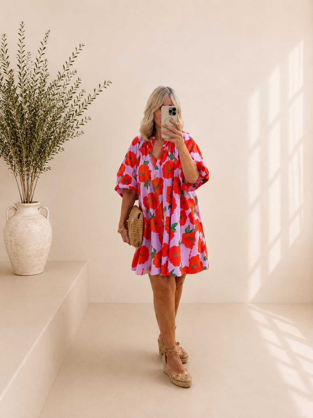 Vestido estampado coral