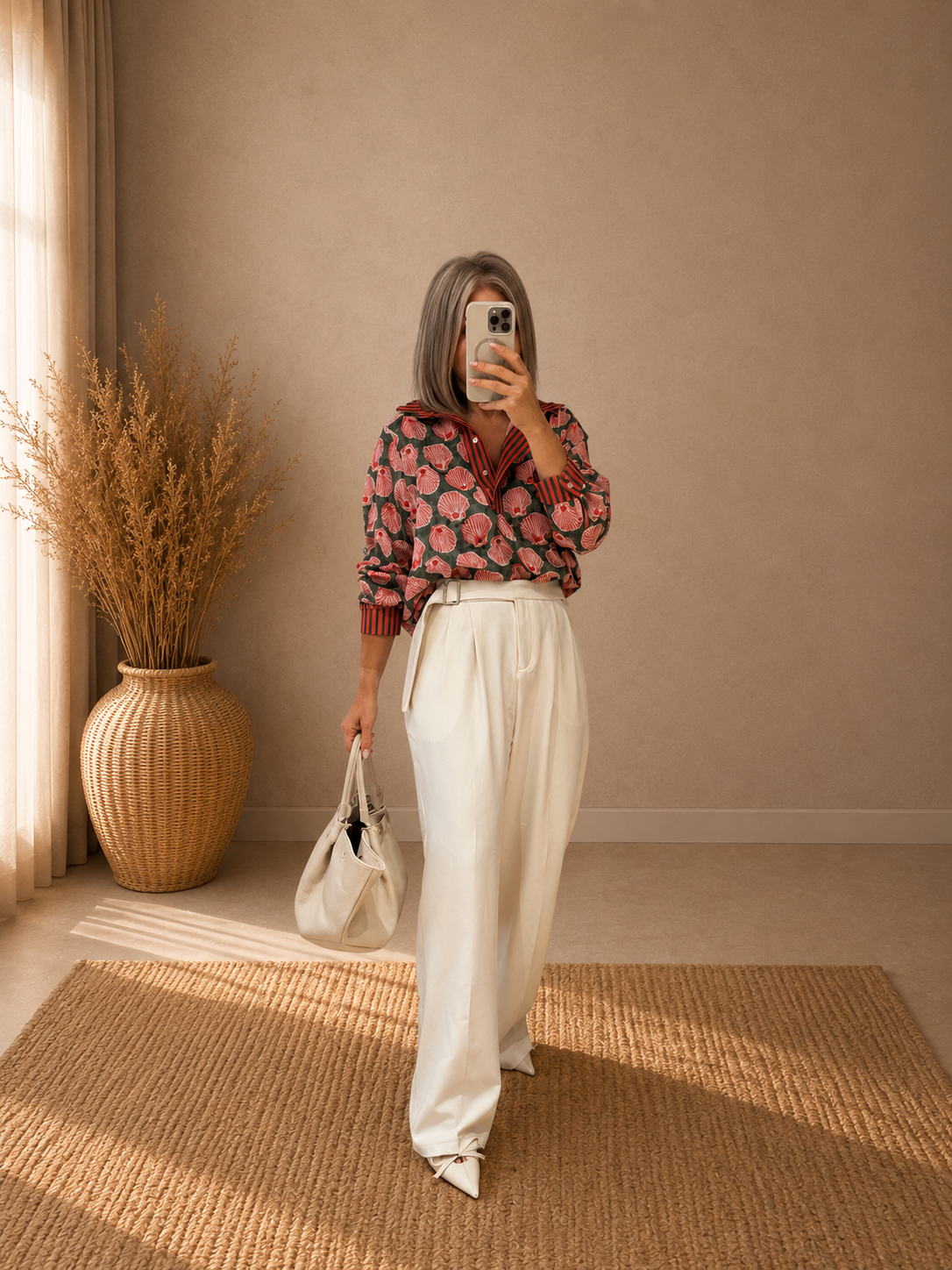 Pantalón wide leg pinzas