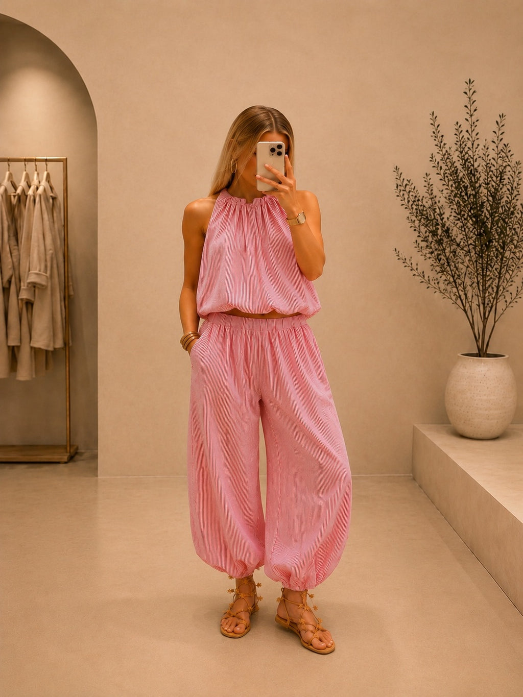 Conjunto bombacho rayas